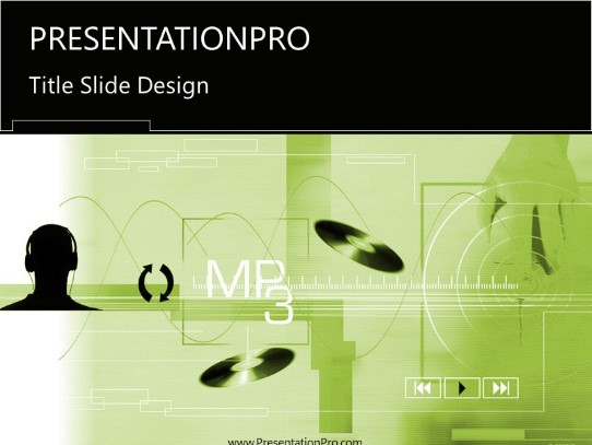 Online18 Green PowerPoint Template title slide design