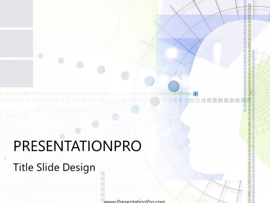 Online19 Green PowerPoint Template title slide design