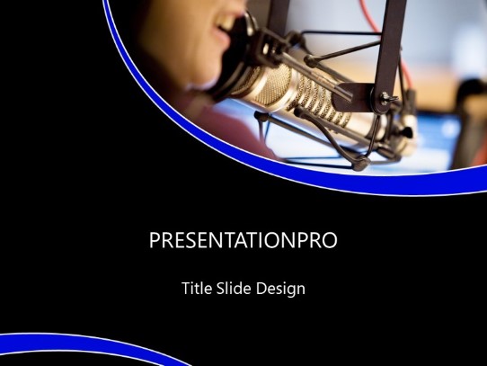 Radio Voice PowerPoint Template title slide design