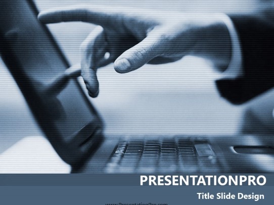 Right There Blue PowerPoint Template title slide design