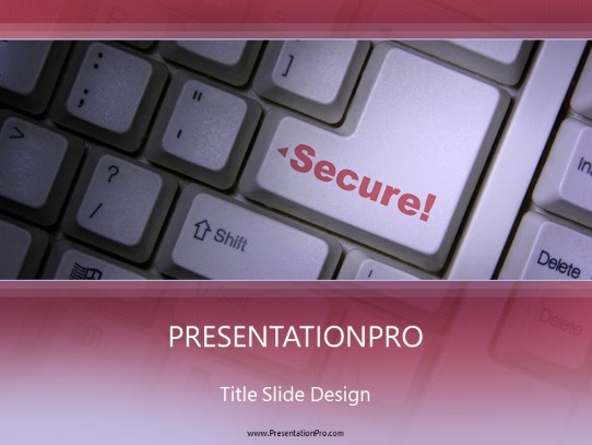 Secure Button PowerPoint Template title slide design