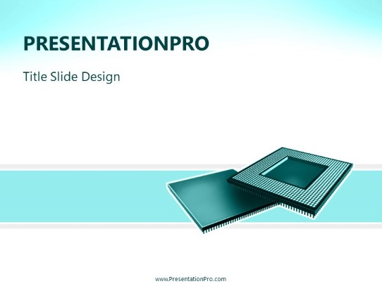 Semiconductor Teal PowerPoint Template title slide design