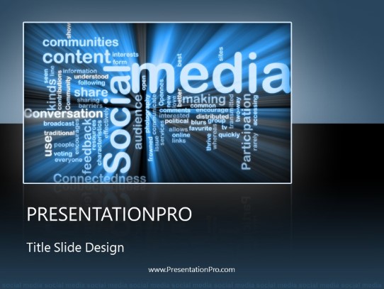 Social Media Blue PowerPoint Template title slide design