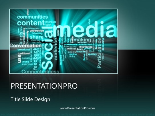 Social Media Teal PowerPoint Template title slide design