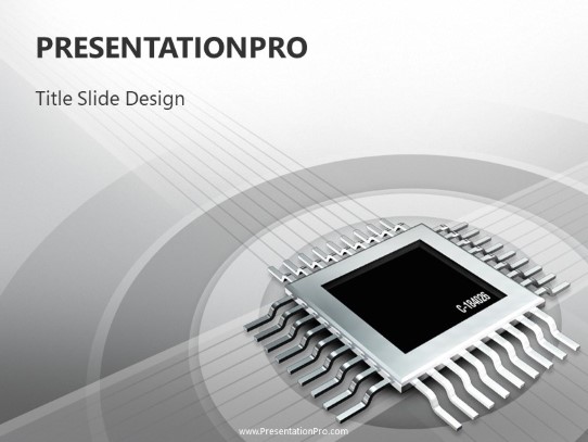 Tech Chip Gray PowerPoint Template title slide design