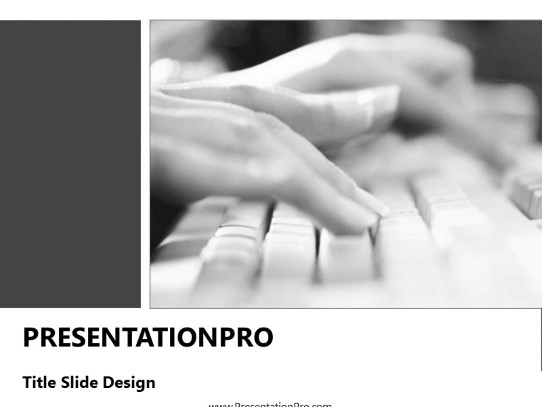 Typing2 Grey PowerPoint Template title slide design
