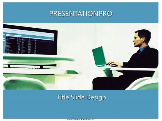 Wide Screen Blue PowerPoint Template title slide design
