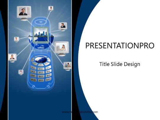Mobile Connection PowerPoint Template title slide design