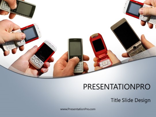 Mobile Revolution PowerPoint Template title slide design