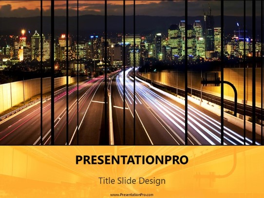Brisbane Motorway PowerPoint Template title slide design