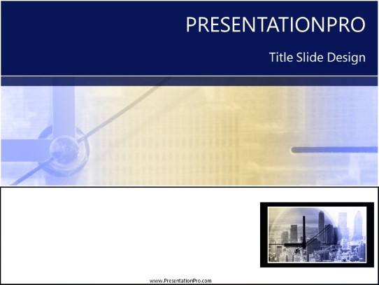 City Clock PowerPoint Template title slide design