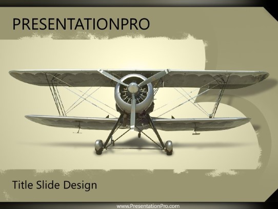 Biplane PowerPoint Template title slide design