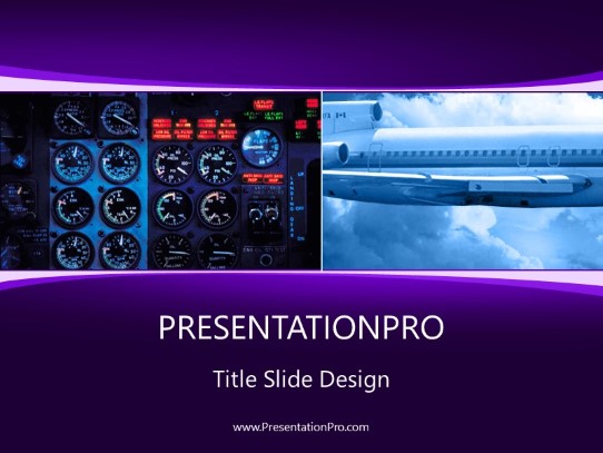 Cockpit Purple PowerPoint Template title slide design
