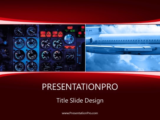 Cockpit Red PowerPoint Template title slide design
