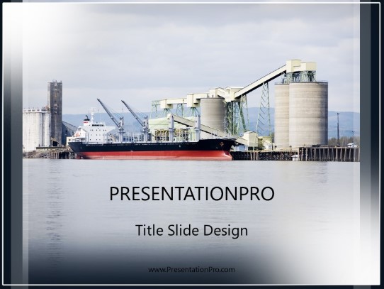Grain Ship PowerPoint Template title slide design