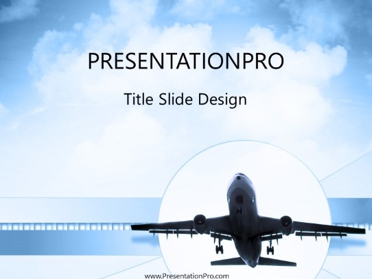 Plane Landing PowerPoint Template title slide design