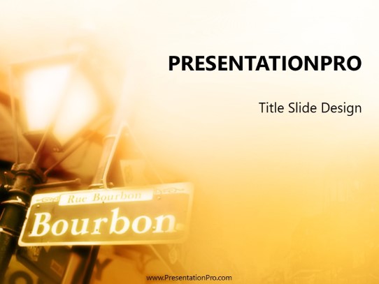 Bourbon O PowerPoint Template title slide design