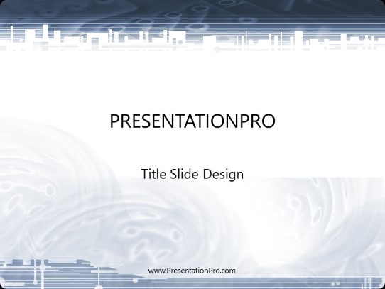 City Scape Blue PowerPoint Template title slide design