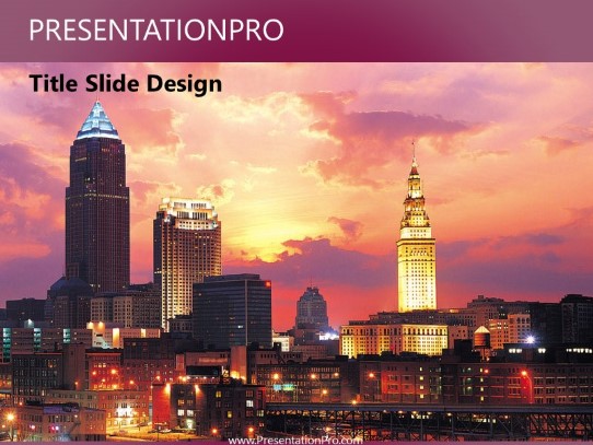 Cleveland PowerPoint Template title slide design