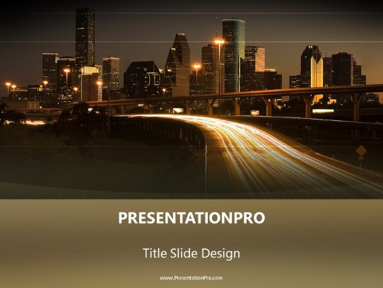Leaving Houston PowerPoint Template title slide design