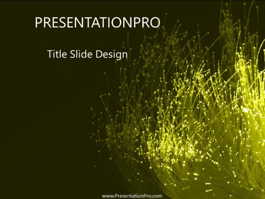 Curved Optics Yellow PowerPoint Template title slide design