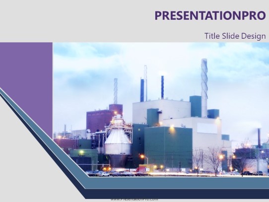 Factory PowerPoint Template title slide design