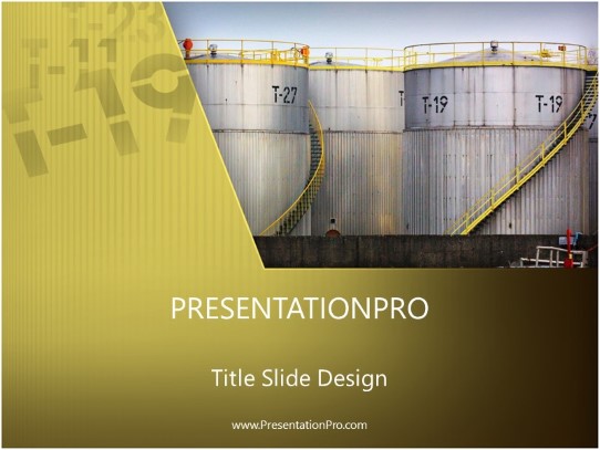 Gas Barrel Tanks PowerPoint Template title slide design