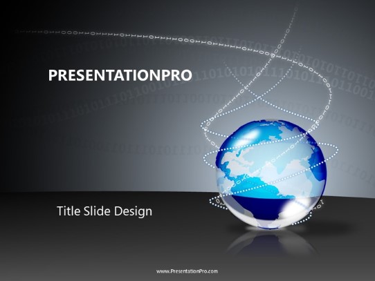 Bin Globe Blue PowerPoint Template title slide design