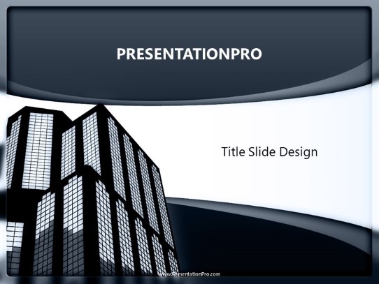 Building Gray PowerPoint Template title slide design