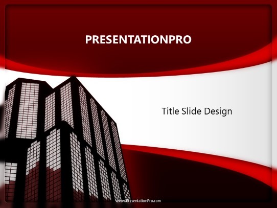 Building Red PowerPoint Template title slide design