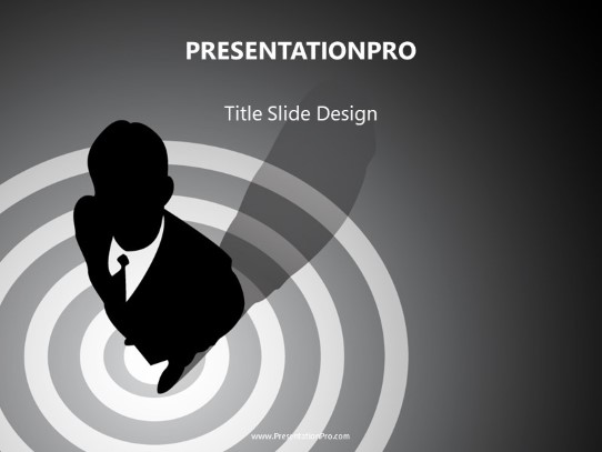 Bullseye Gray PowerPoint Template title slide design