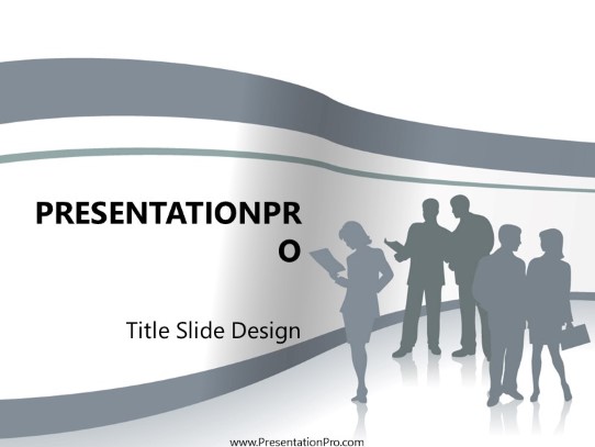 Business 03 Gray PowerPoint Template title slide design