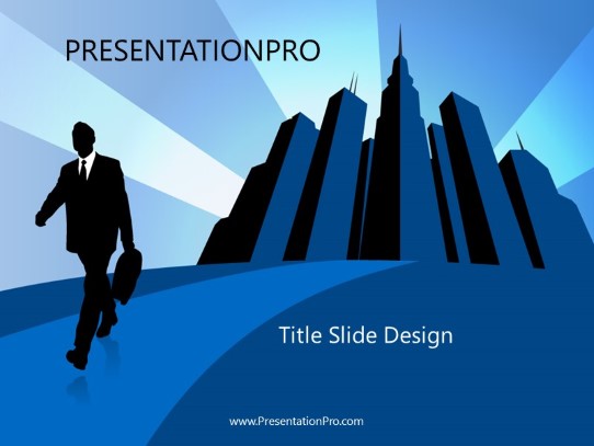 Business 08 All Blue PowerPoint Template title slide design