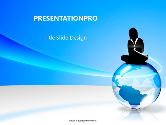 Globe Blue PowerPoint Template title slide design