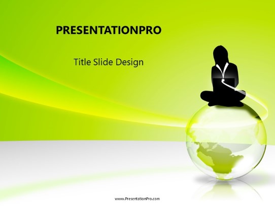 Globe Lime PowerPoint Template title slide design
