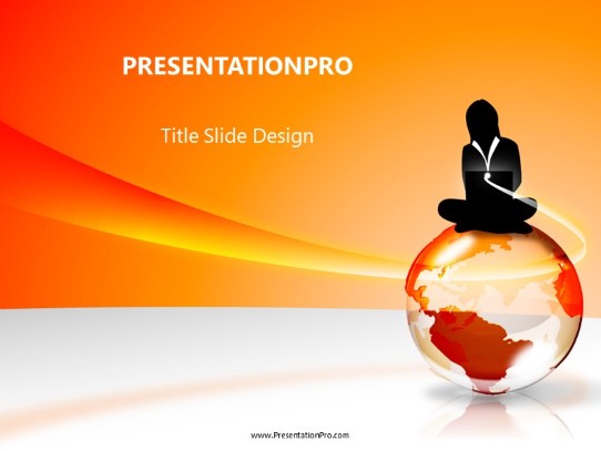 Globe Orange PowerPoint Template title slide design