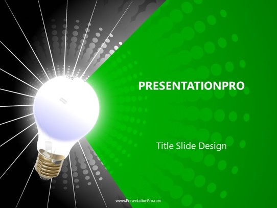 Radial Green PowerPoint Template title slide design
