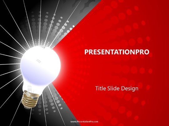Radial Red PowerPoint Template title slide design