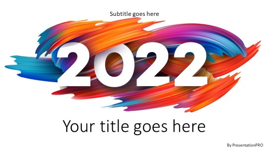 2022 Paint Colors Widescreen PowerPoint Template title slide design