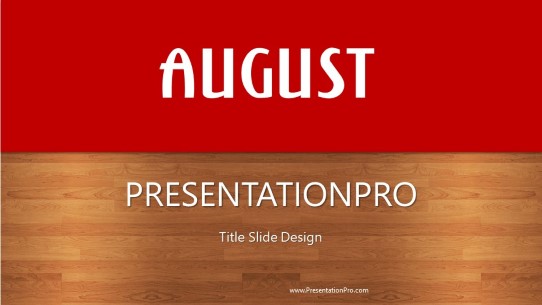 August Red Widescreen PowerPoint Template title slide design