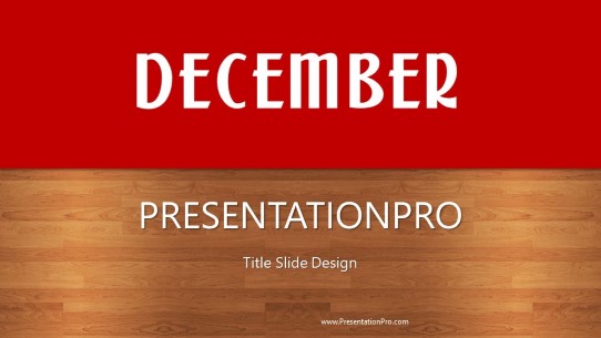 December Red Widescreen PowerPoint Template title slide design