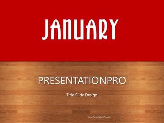 January Red PowerPoint Template title slide design