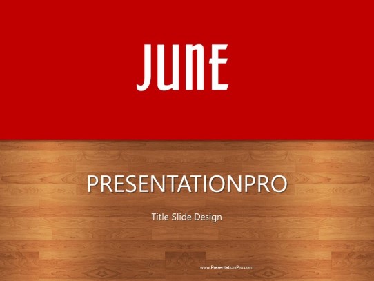 June Red PowerPoint Template title slide design