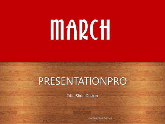 March Red PowerPoint Template title slide design