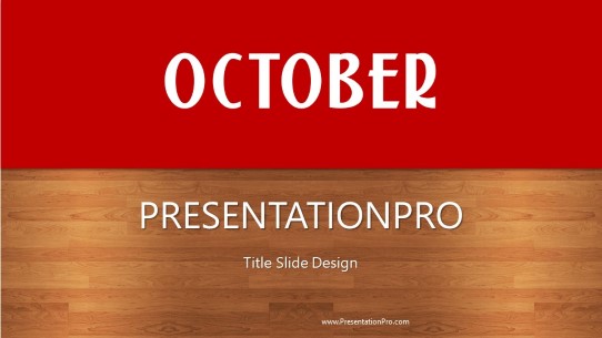 October Red Widescreen PowerPoint Template title slide design