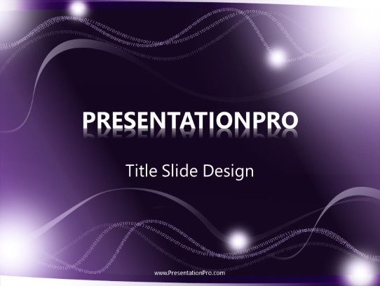 Binary Waves PowerPoint Template title slide design