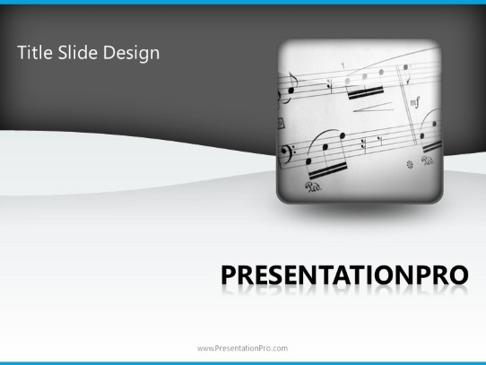 Music Notes2 PowerPoint Template title slide design