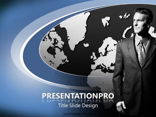 Business Map PowerPoint Template title slide design