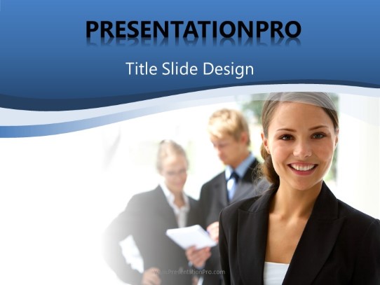 Business Woman PowerPoint Template title slide design