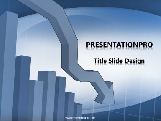 Declining Chart PowerPoint Template title slide design